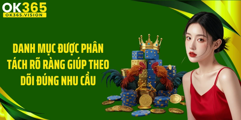 Danh mục được phân tách rõ ràng giúp theo dõi đúng nhu cầu